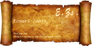 Ecseri Zsolt névjegykártya